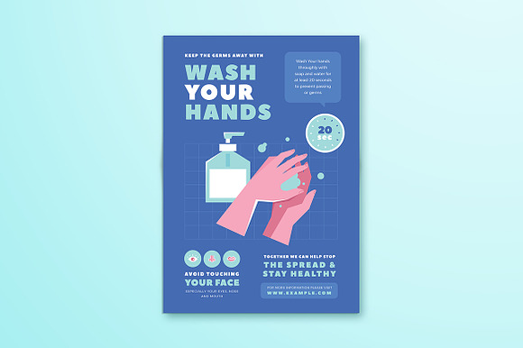 Wash Your Hands Poster & Roll Banner in Flyer Templates - product preview 3