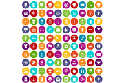 100 t-shirt icons set color