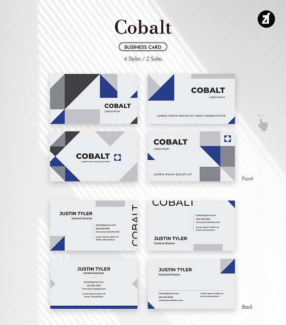 Cobalt - Business card template in Business Card Templates - product preview 1