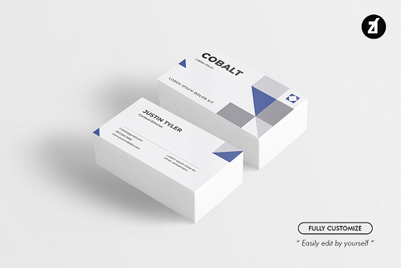 Cobalt - Business card template in Business Card Templates - product preview 2