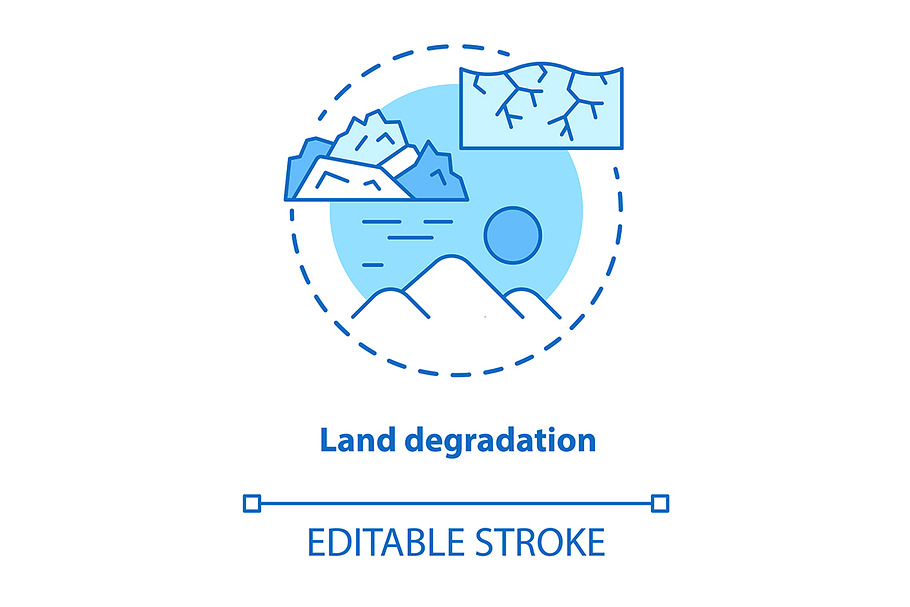 Land degradation concept icon in Icons - product preview 8