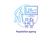 Population ageing concept icon