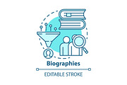 Biographies concept icon