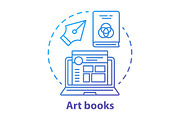 Art books blue concept icon