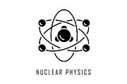 Nuclear physics glyph icon