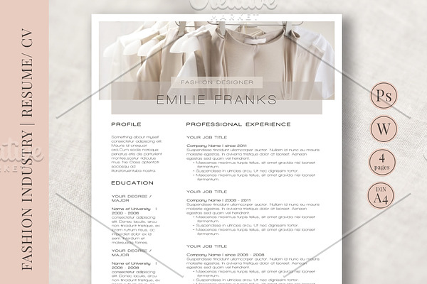 Resume Template | Fashion Industry