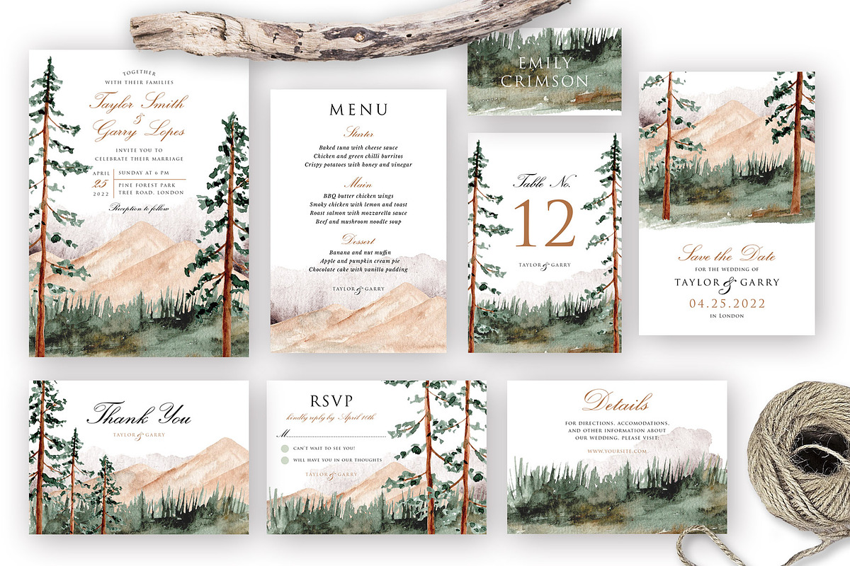 Mountain View - Wedding Suite in Wedding Templates - product preview 8