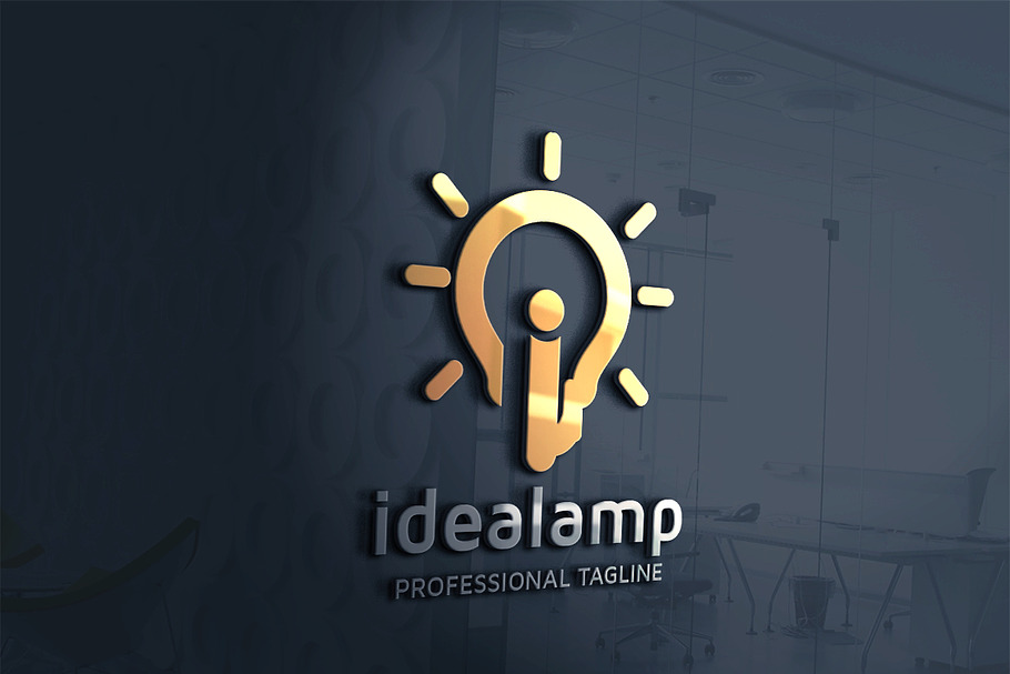 Idea Lamp Letter I Logo in Logo Templates - product preview 8