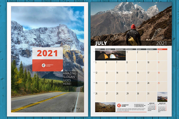 Wall Calendar 2021 (WC033-21) in Stationery Templates - product preview 2