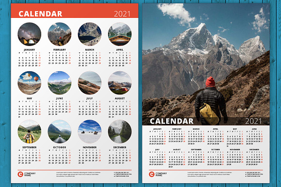 Wall Calendar 2021 (WC033-21) in Stationery Templates - product preview 3