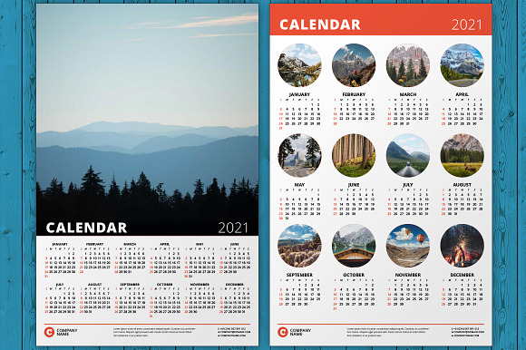Wall Calendar 2021 (WC033-21) in Stationery Templates - product preview 6
