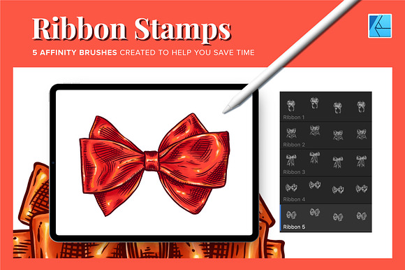 5 Ribbon Affinity Stamp Brushes in Add-Ons - product preview 1
