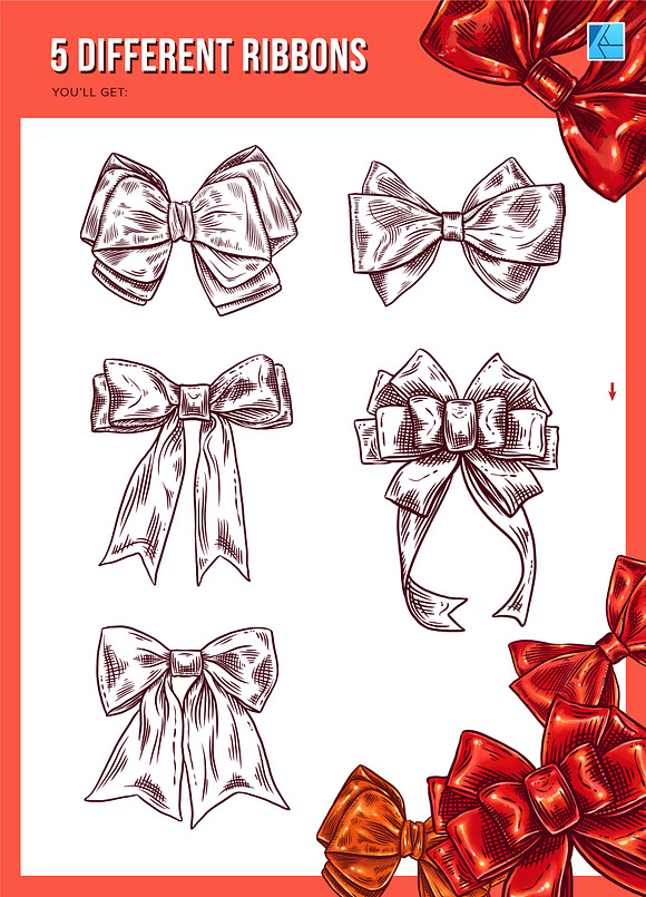 5 Ribbon Affinity Stamp Brushes in Add-Ons - product preview 2