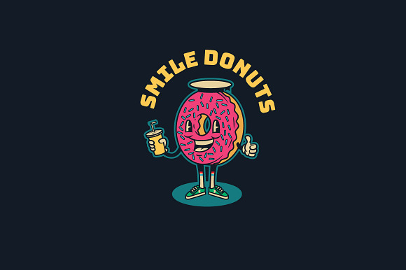 Smile Donuts Logo Template in Logo Templates - product preview 1