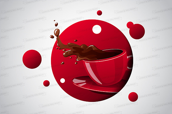 Cup of coffee print design in Illustrations - product preview 1