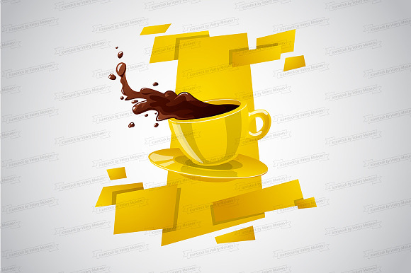 Cup of coffee print design in Illustrations - product preview 4