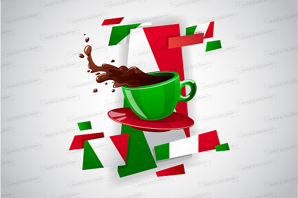 Cup of coffee print design in Illustrations - product preview 5