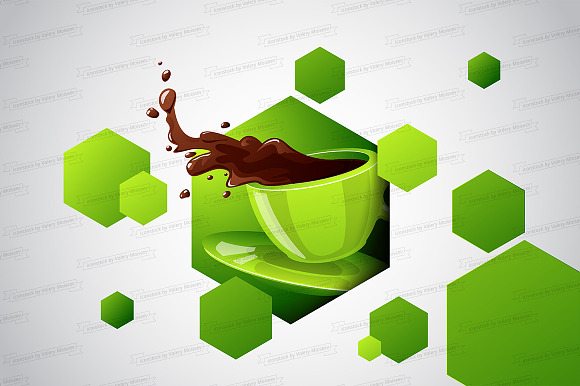 Cup of coffee print design in Illustrations - product preview 6