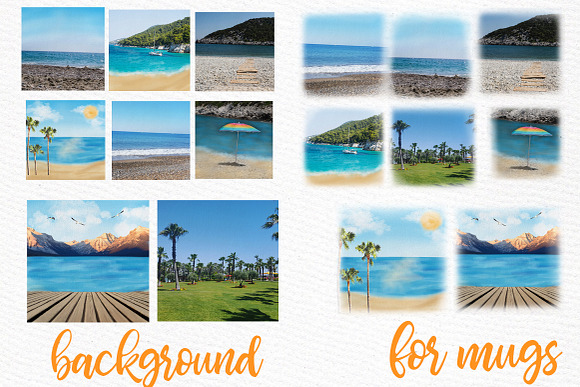 Summer backdrop Beach landscape in Illustrations - product preview 1