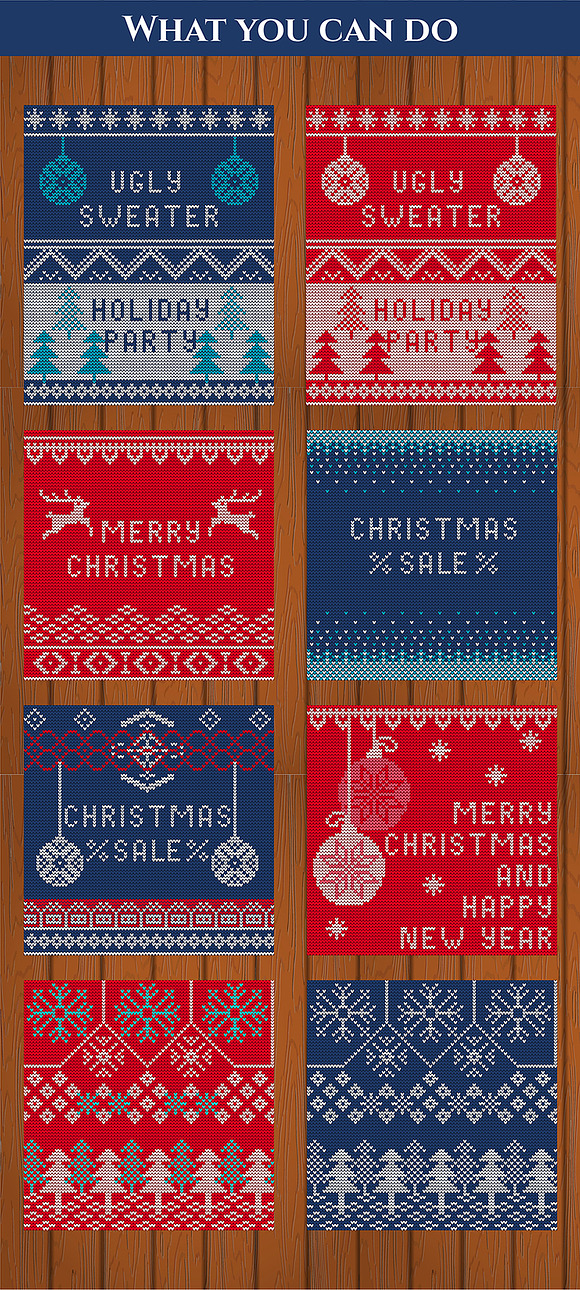 Christmas Knitted Templated in Illustrations - product preview 3