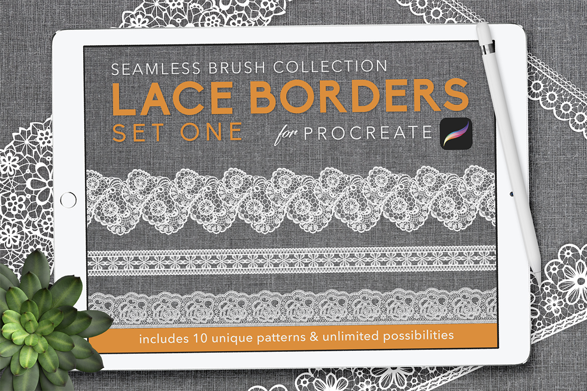 Procreate Seamless Lace Border -Set1 in Add-Ons - product preview 8