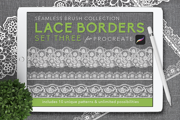 Procreate Seamless Lace Border -Set3