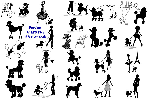 Poodles (& their Owners) AI EPS PNG