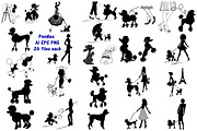 Poodles (& their Owners) AI EPS PNG