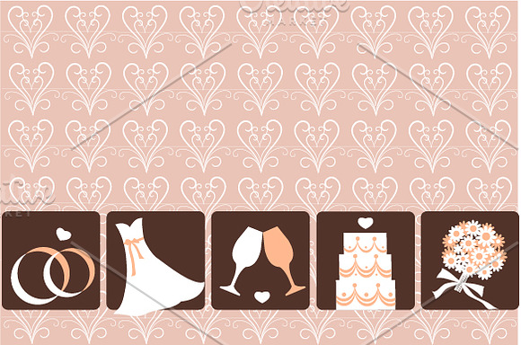 Weeding set - icons and card in Illustrations - product preview 1