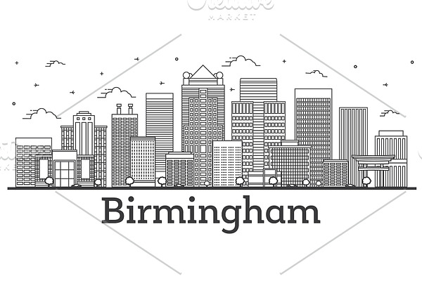 Outline Birmingham Alabama City