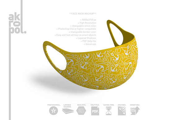 Face Mask Mockup in Product Mockups - product preview 4