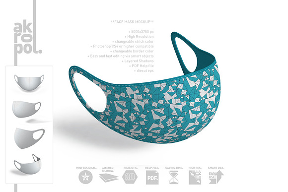 Face Mask Mockup in Product Mockups - product preview 6