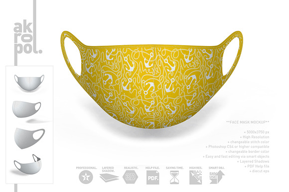 Face Mask Mockup in Product Mockups - product preview 7