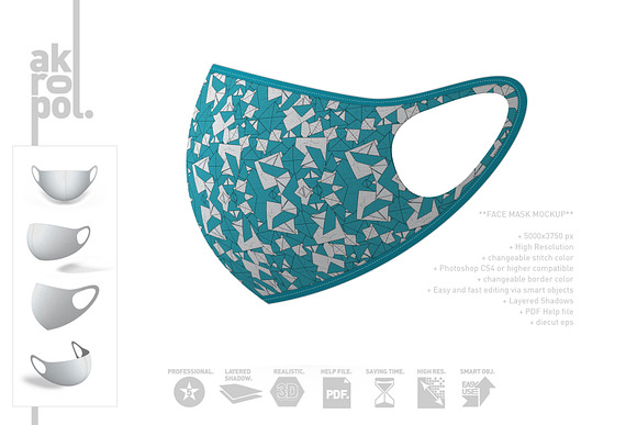 Face Mask Mockup in Product Mockups - product preview 8