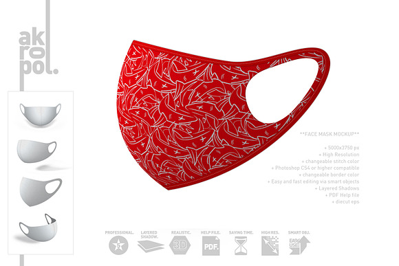 Face Mask Mockup in Product Mockups - product preview 9