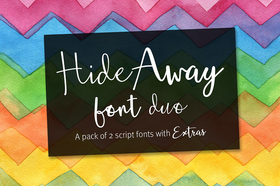 Hide Away font pair + extras in Script Fonts - product preview 8