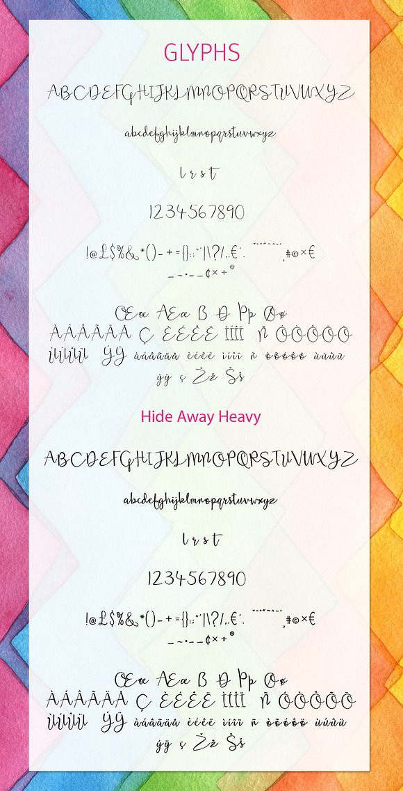 Hide Away font pair + extras in Script Fonts - product preview 1