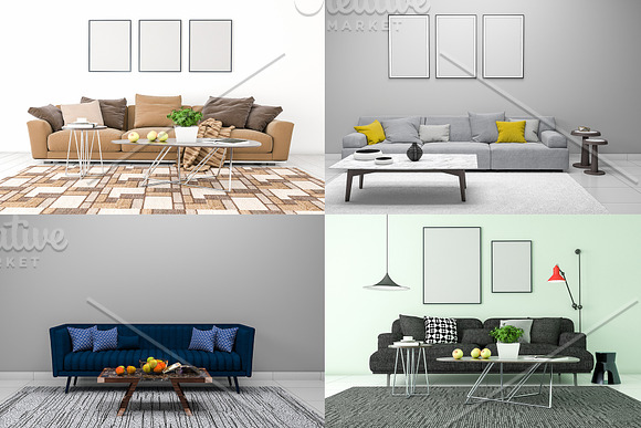 Interior Living Room Mockup V4 in Scene Creator Mockups - product preview 2