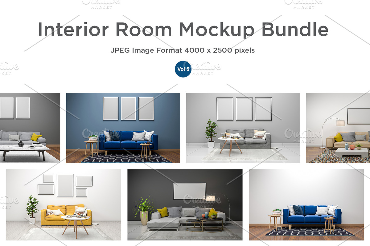 Interior Living Room Mockup V5 in Scene Creator Mockups - product preview 8
