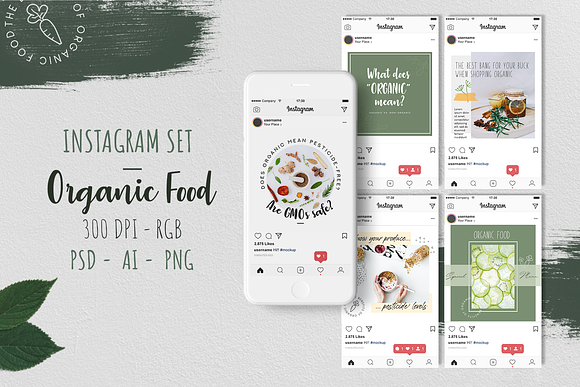 Organic Instagram Template in Instagram Templates - product preview 3