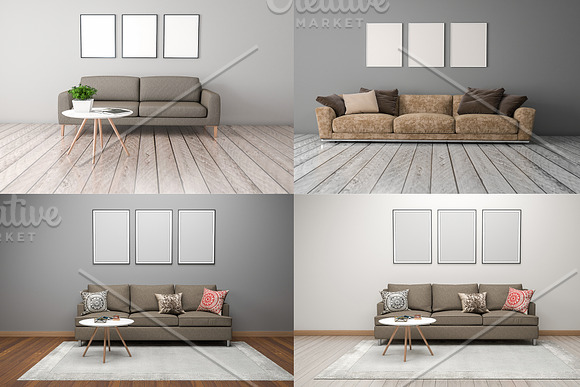 Interior Living Room Mockup V6 in Scene Creator Mockups - product preview 1