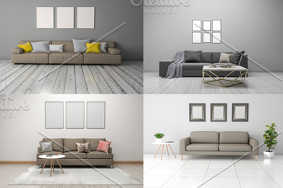 Interior Living Room Mockup V6 in Scene Creator Mockups - product preview 2