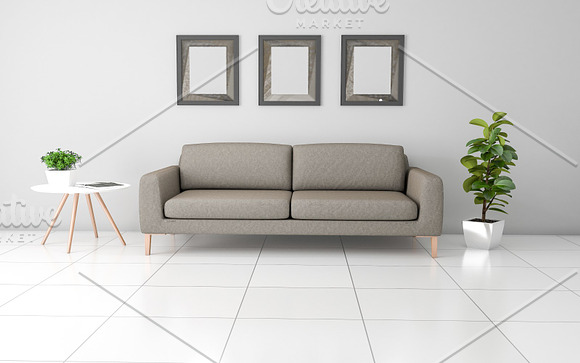 Interior Living Room Mockup V6 in Scene Creator Mockups - product preview 3