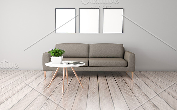 Interior Living Room Mockup V6 in Scene Creator Mockups - product preview 4