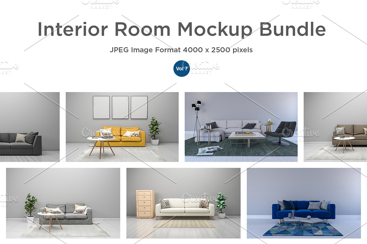 Interior Living Room Mockup V7 in Scene Creator Mockups - product preview 8