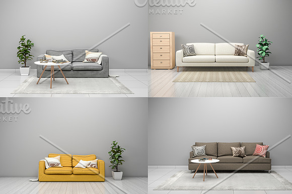 Interior Living Room Mockup V7 in Scene Creator Mockups - product preview 1