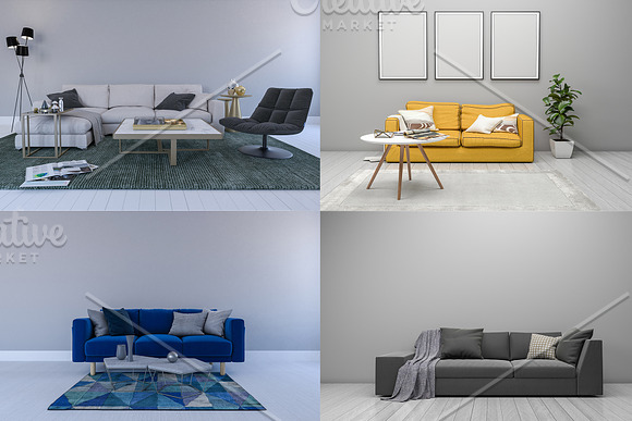 Interior Living Room Mockup V7 in Scene Creator Mockups - product preview 2