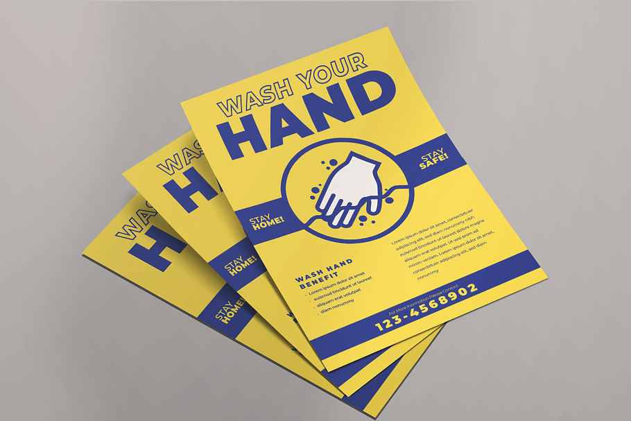 Wash Hand Campaign Flyer in Flyer Templates - product preview 8