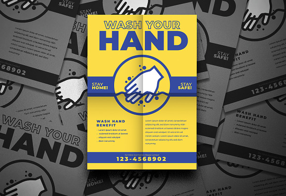 Wash Hand Campaign Flyer in Flyer Templates - product preview 2