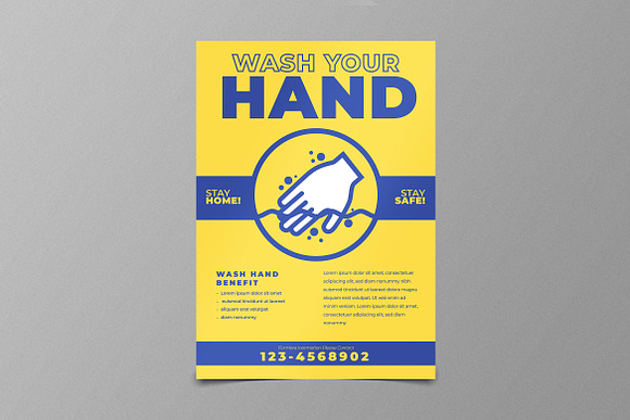 Wash Hand Campaign Flyer in Flyer Templates - product preview 3
